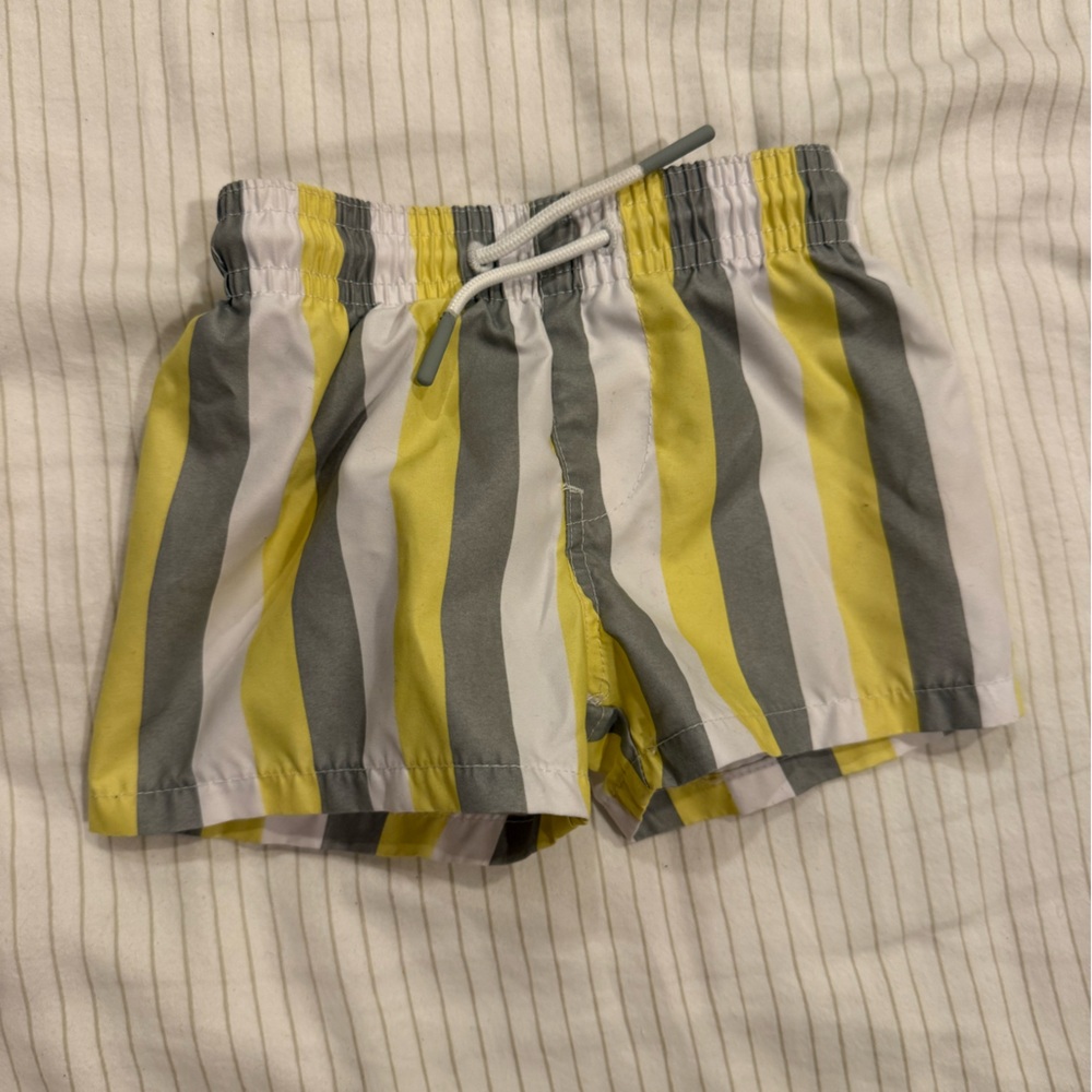 Cat & Jack Yellow, Gray & White Striped Athletic Shorts